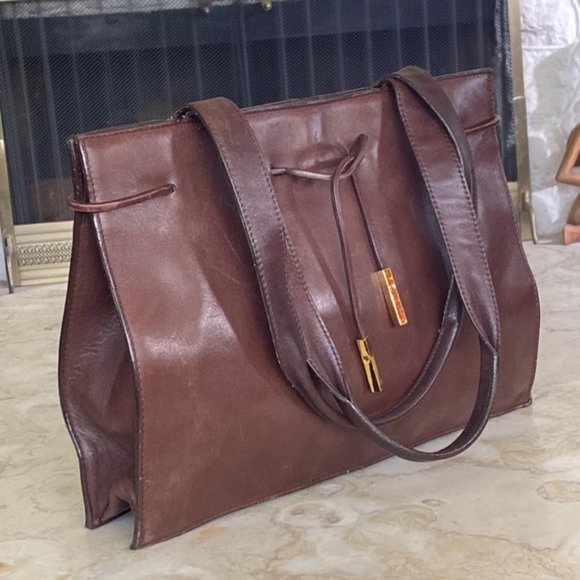 Vintage 90’s Liz Claiborne Leather Shoulder Bag - Picture 2 of 8